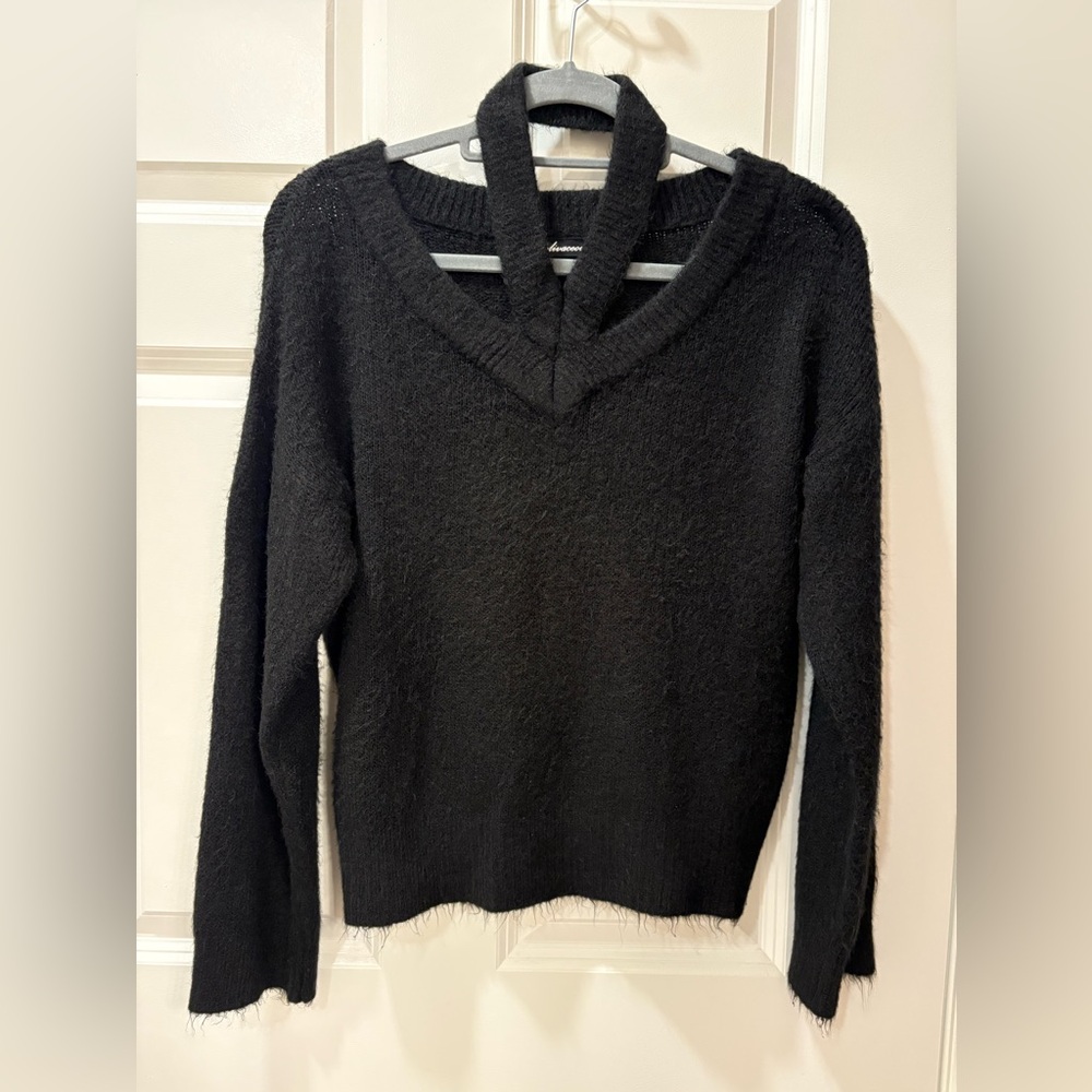 Black V-Neck Women's Sweater